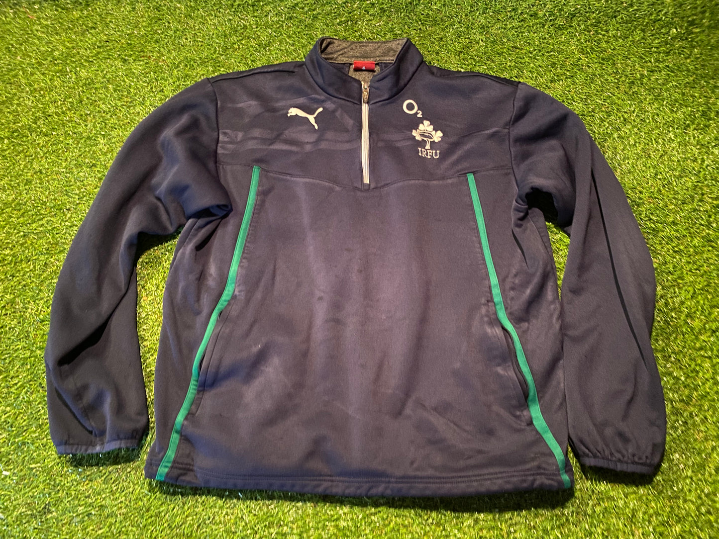 Ireland IRFU Eire Irish Rugby Union Football Large Mans 1/4 Zip Up Over Top