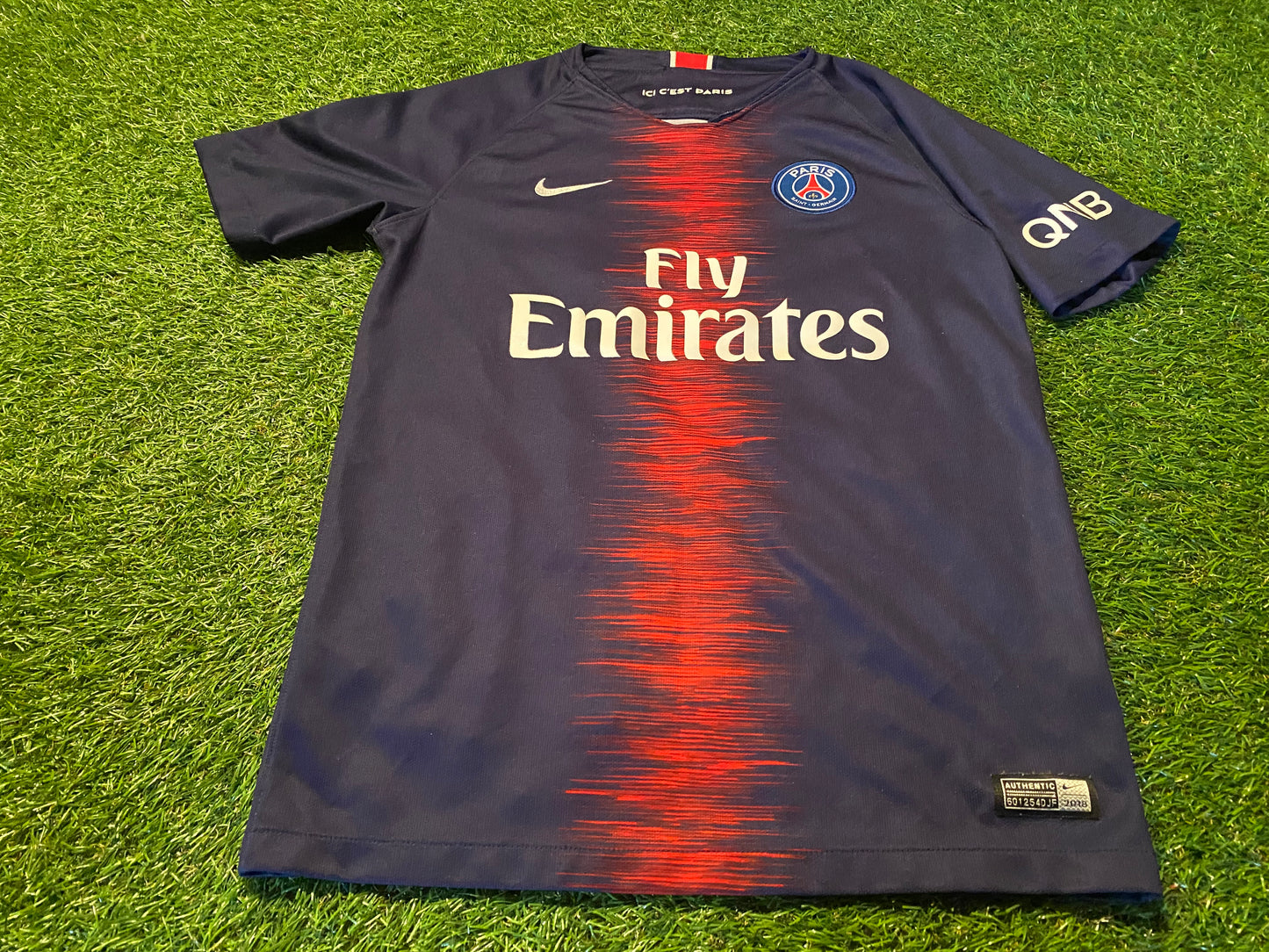 PSG Paris Saint Germain France Soccer Football Large Boys 10-12 Year Old Nike Home Jersey