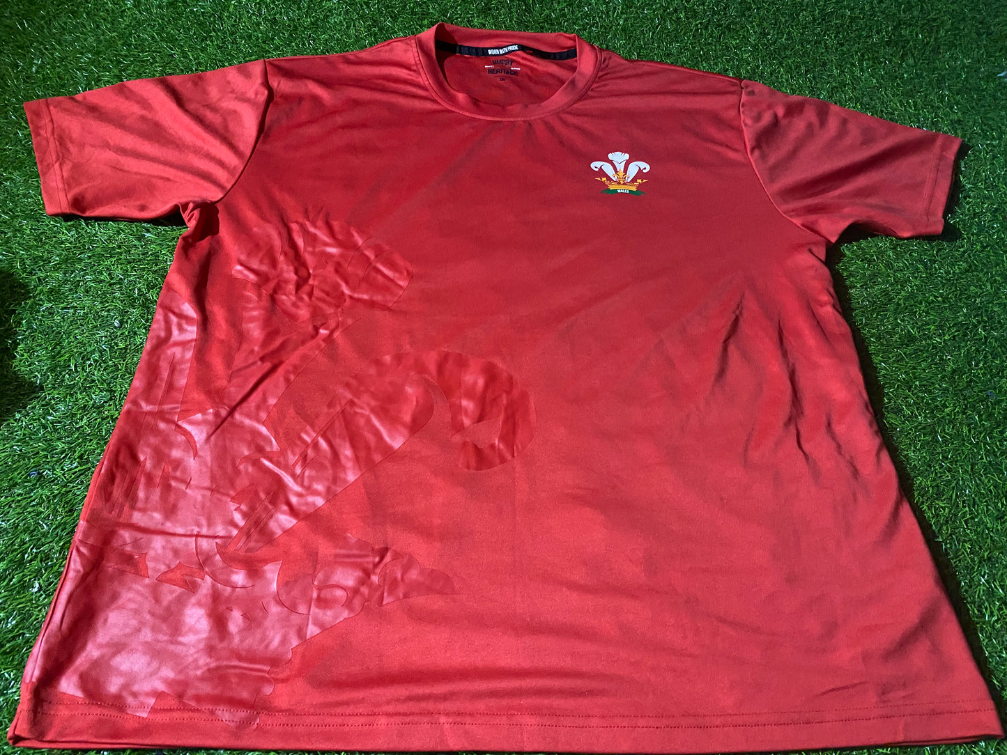 Wales Welsh Cymru Rugby Union Football Big XXl 2XL Mans Lighter Stretch Type Jersey