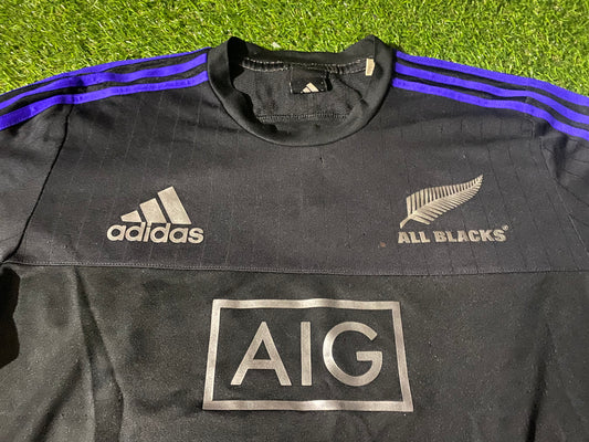 New Zealand All Blacks Rugby Union Football Large Mans Adidas Made Light Leisure Jersey