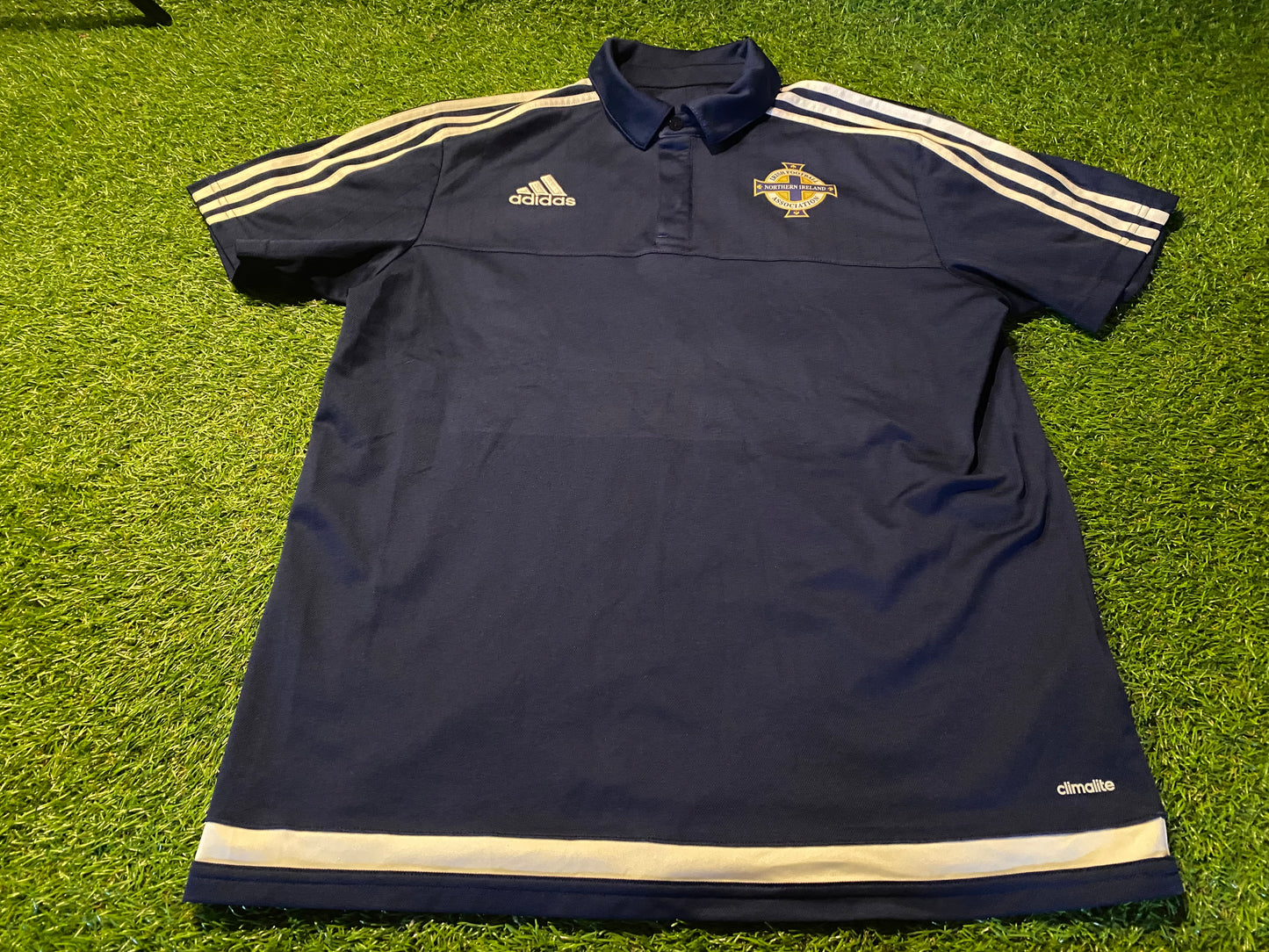 Northern Ireland Football Ulster GAWA Large Mans Adidas Made Polo Top / Shirt / Jersey