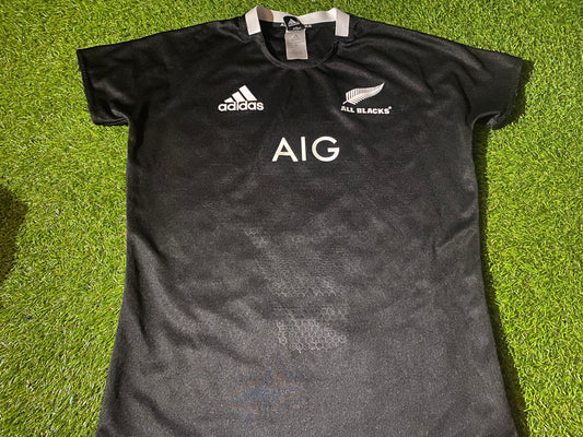New Zealand All Blacks Rugby Union Football Medium Mans Adidas Home Jersey