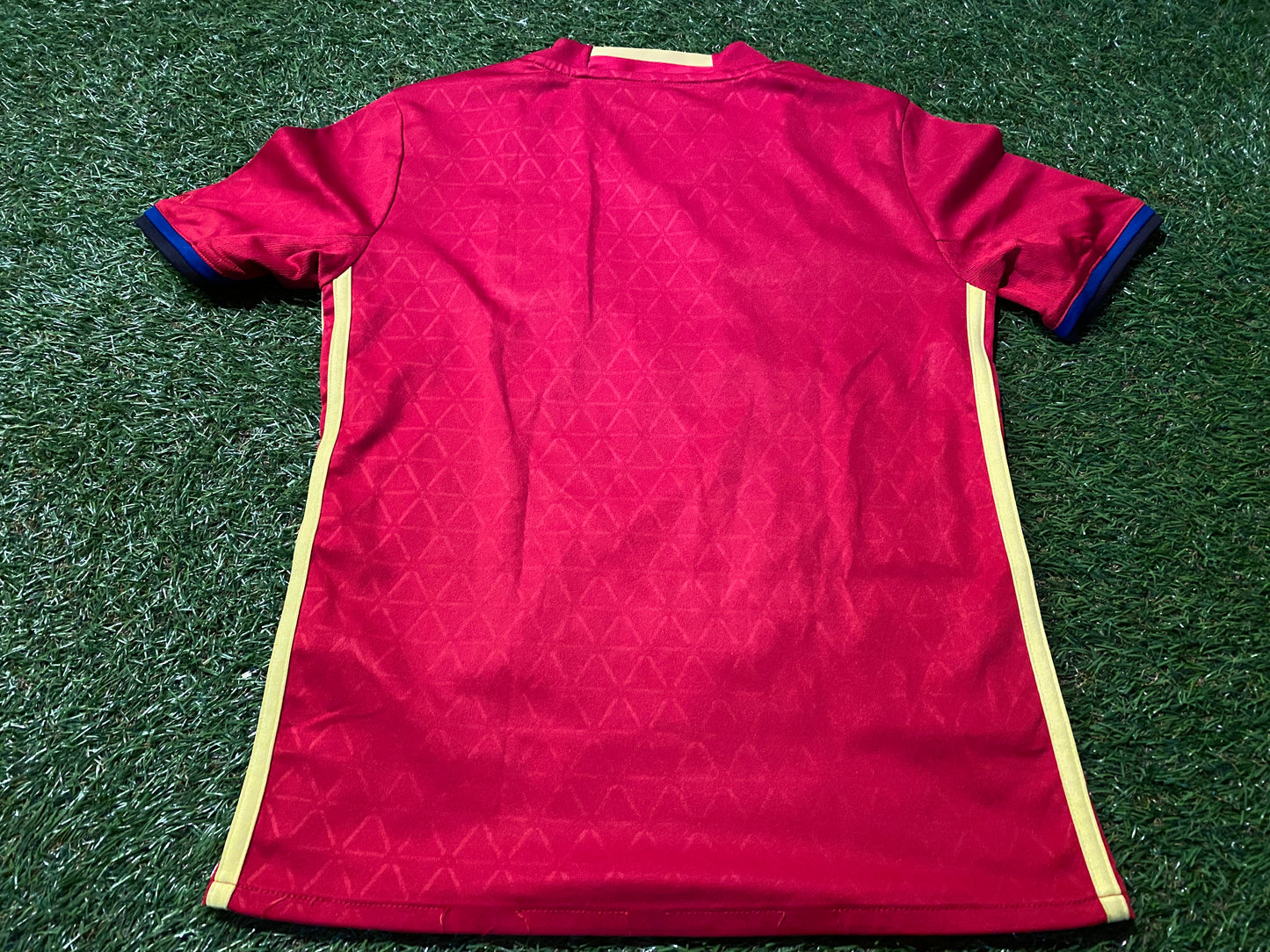 Spain Espan Spanish Soccer Football Adidas Medium Boys / Girls 9-10 Year Old Home Top