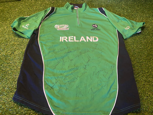 Ireland Cricket XL Extra Large Mans Match Top Signed By Full Team Stuart Poynter no25