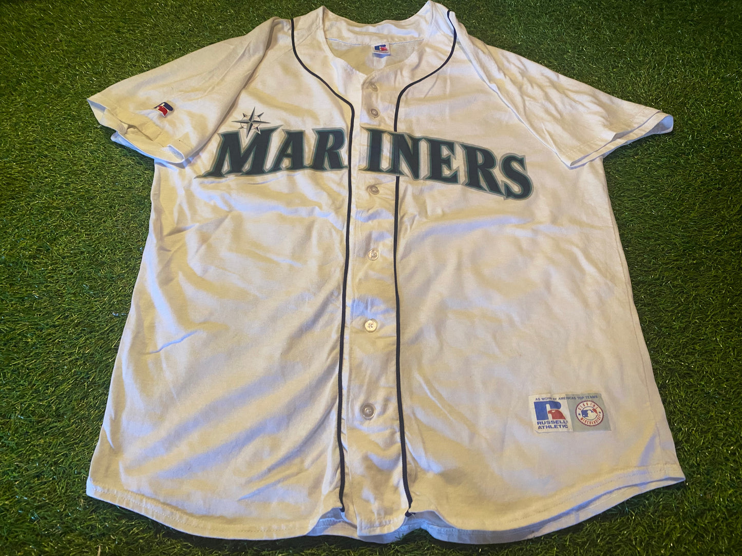 Seattle Mariners USA MLB Baseball XL Extra Large Mans Vintage 1990's Russell Athletic Jersey