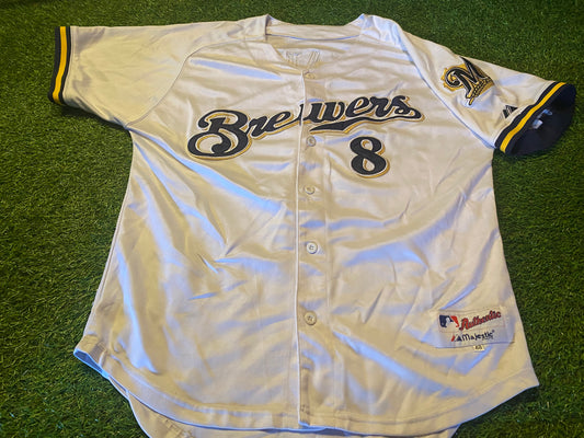 Milwaukee Brewers USA United States of America MLB Baseball Large Mans Braun no8 Jersey