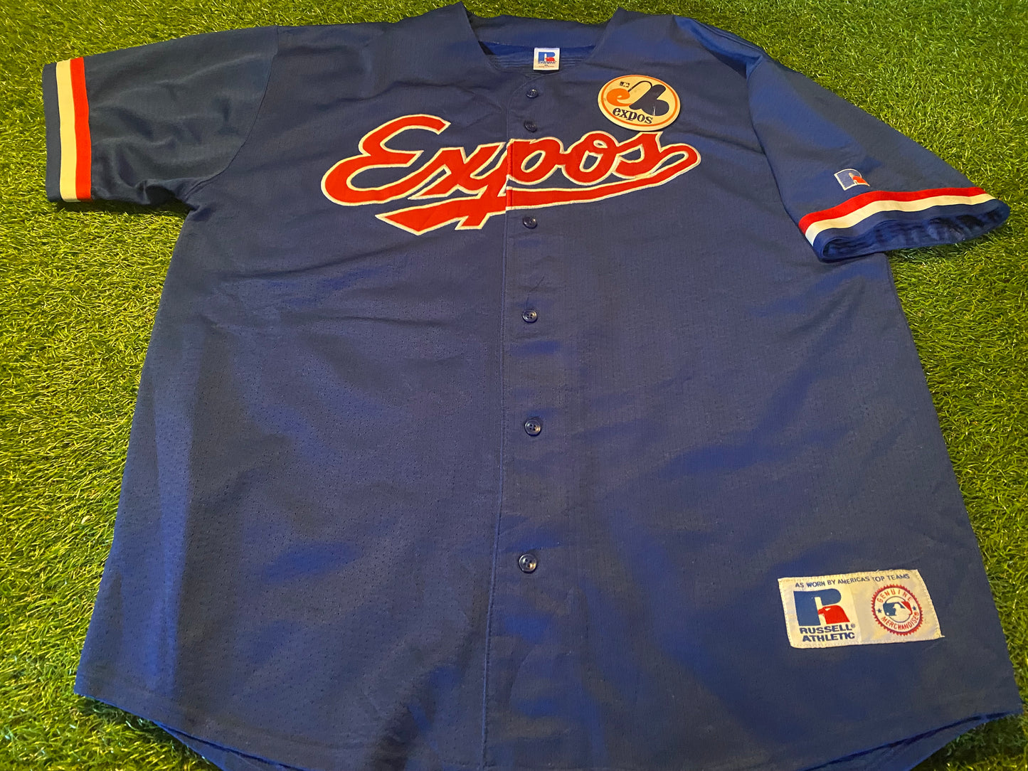 Montreal Expos Canada MLB Baseball Rare Vintage 1990's Russell Athletic XL Extra Large Mans Jersey