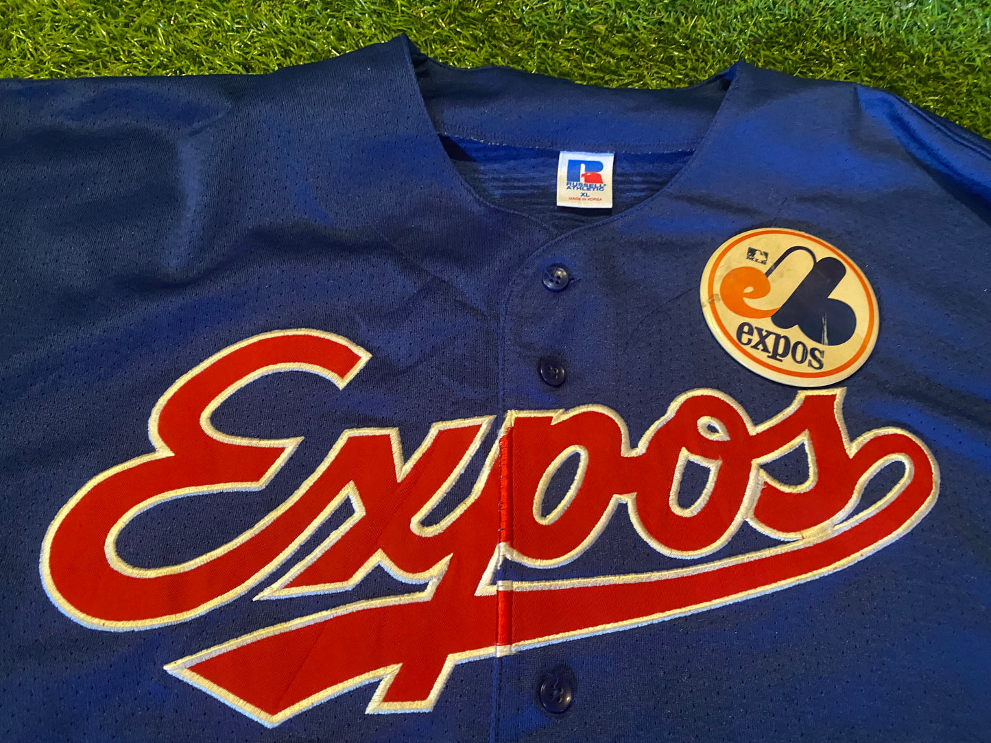 Montreal Expos Canada MLB Baseball Rare Vintage 1990's Russell Athletic XL Extra Large Mans Jersey