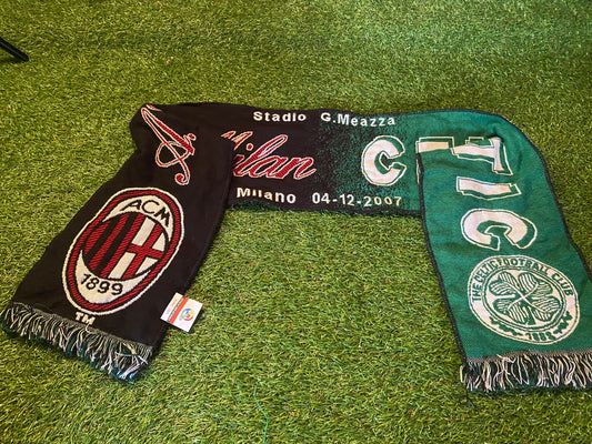 Celtic FC v AC Milan Scotland Scottish Soccer Football Full Size Adult Mans Scarf Scarves