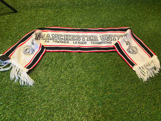 Manchester United Rare 1993 EPL Champions Soccer Football Full Size Adult Mans Scarf Scarves