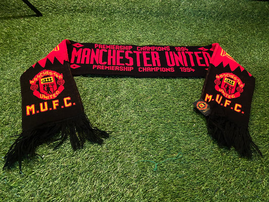 Manchester United Rare 1994 EPL Champions Soccer Football Full Size Adult Mans Scarf Scarves