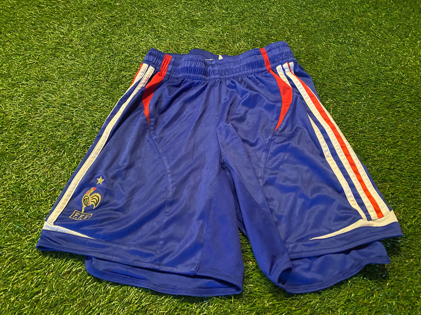 France French FFF Football Small Mans Rare Vintage Adidas Made Home Shorts