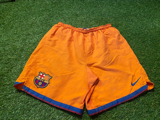 FCB Barcelona Spain Espana Football Small Mans Rare Vintage Nike Made Shorts