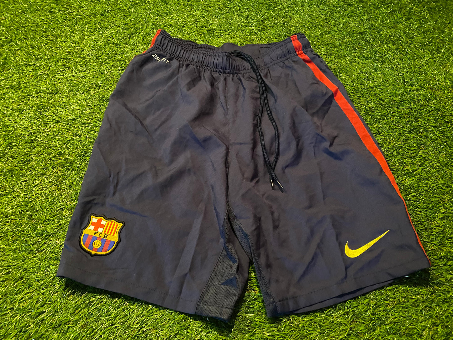 FCB Barcelona Spain Espana Football Small Mans Rare Vintage Nike Made Shorts