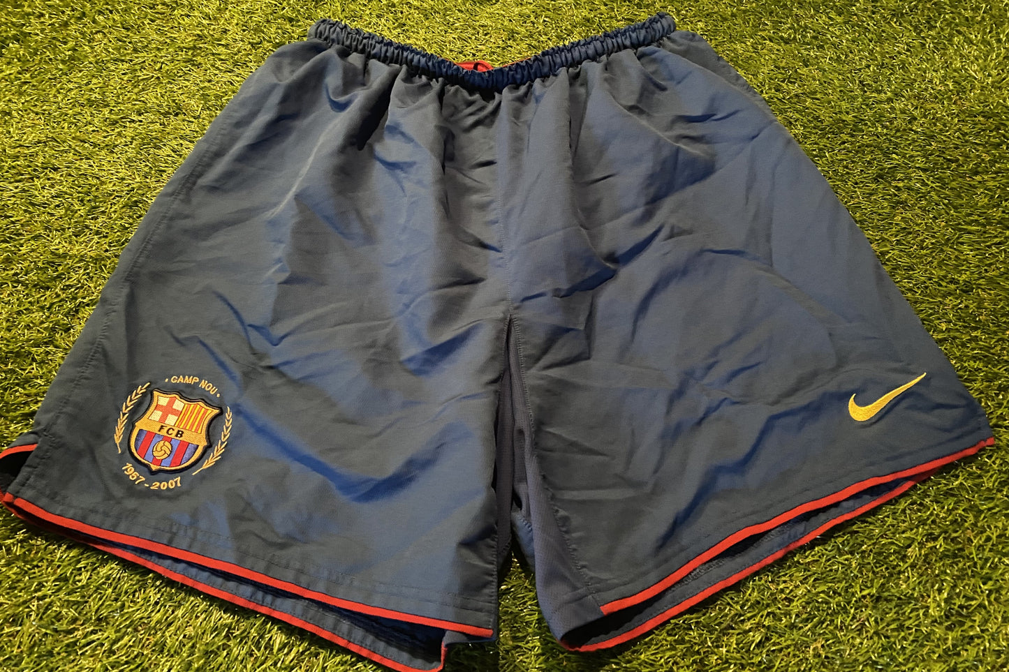 FCB Barcelona Spain Football Soccer XL Extra Large Mans 50 Year Nou Camp Home Shorts