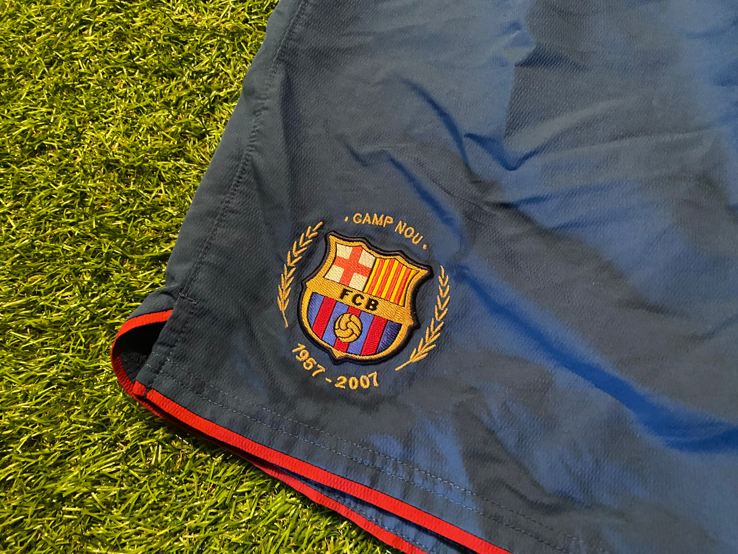 FCB Barcelona Spain Football Soccer XL Extra Large Mans 50 Year Nou Camp Home Shorts