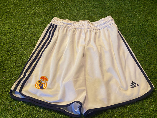 Real Madrid Spain Espana Football Small Mans Rare Vintage Adidas Made Shorts