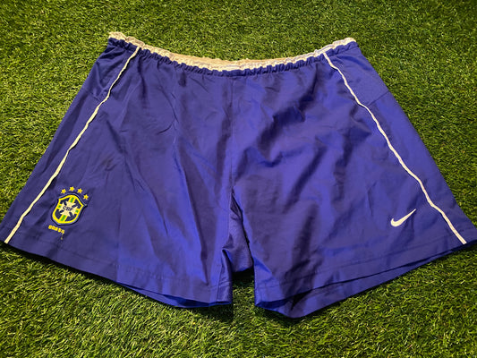 Brazil Brasil Samba Football Soccer XL Extra Large Mans Vintage Nike Made Shorts