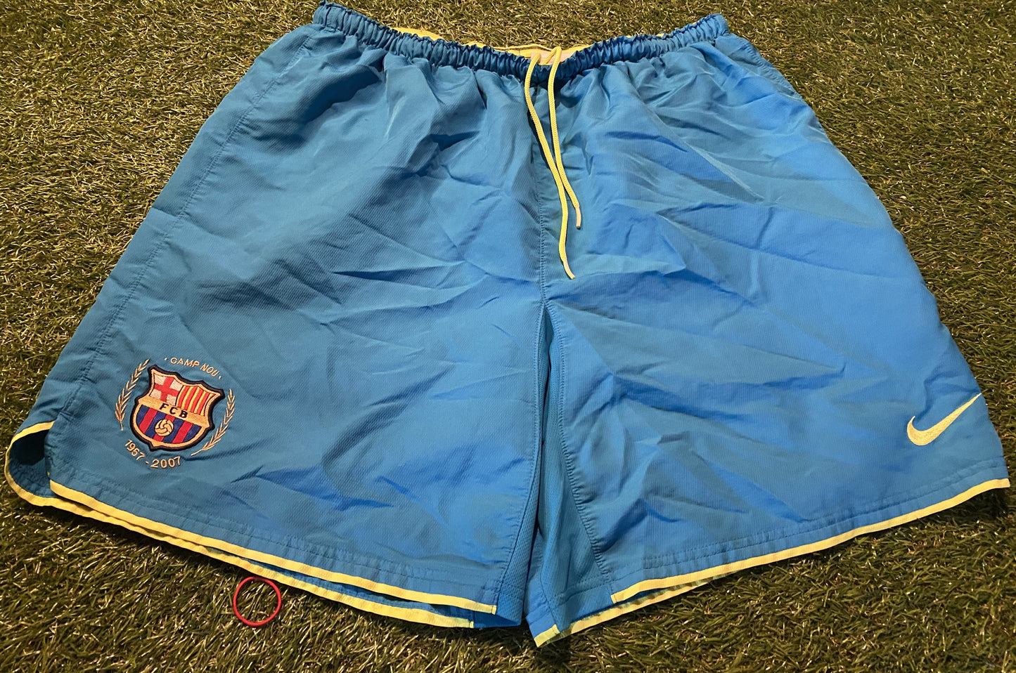 FCB Barcelona Spain Espana Football Large Mans Rare Adidas 2008 Away 50 Year Shorts