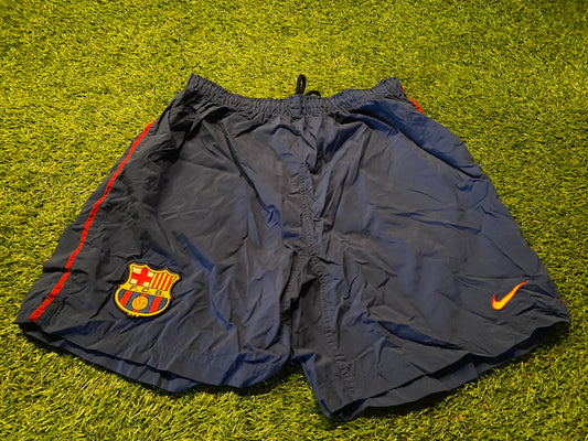 FCB Barcelona Spain Espana Football Large Mans Rare Vintage Nike Made Home Shorts