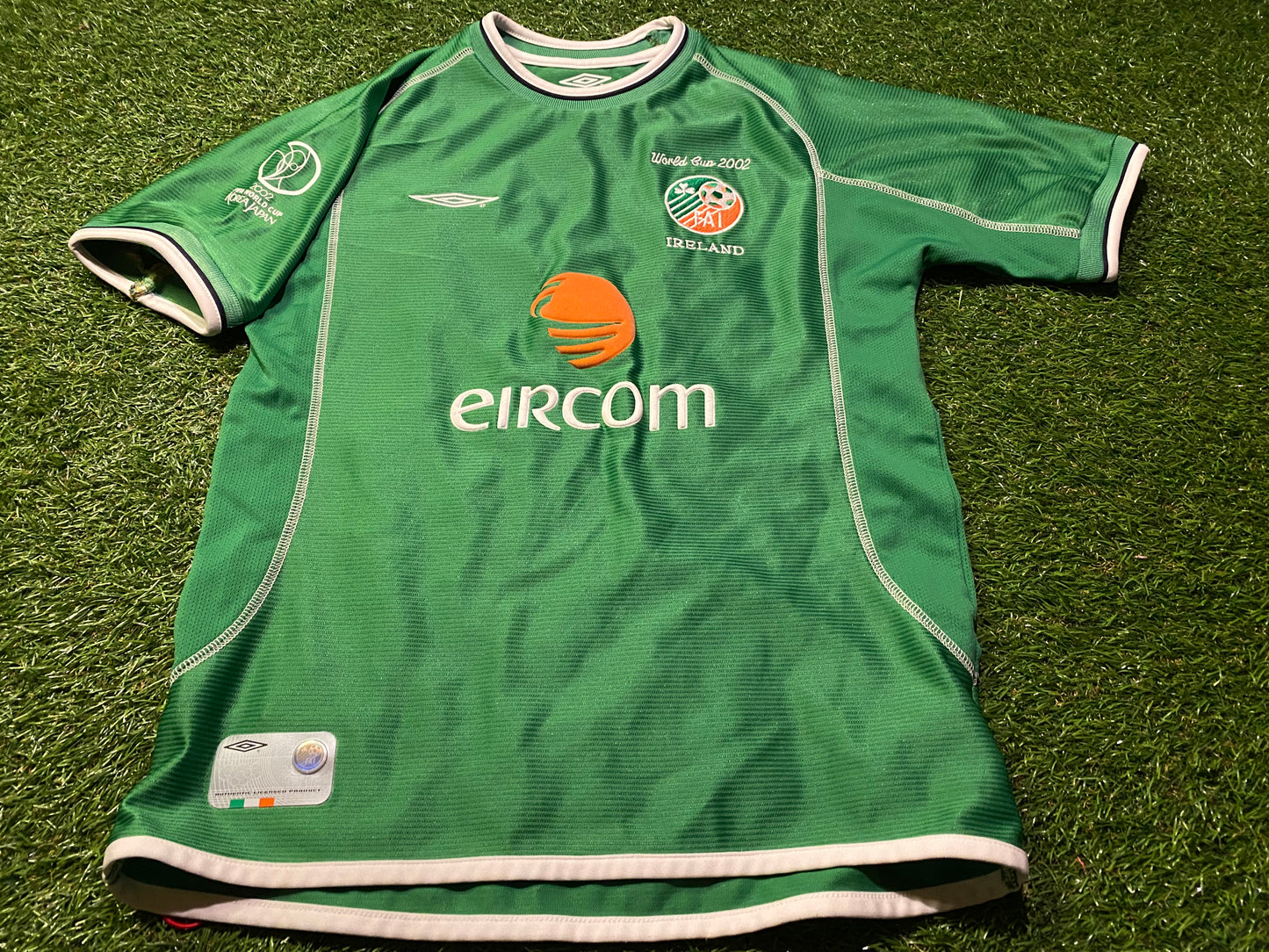 Republic of Ireland Eire Football Medium Boys 9-10 Year Old World Cup 2002 Home Jersey