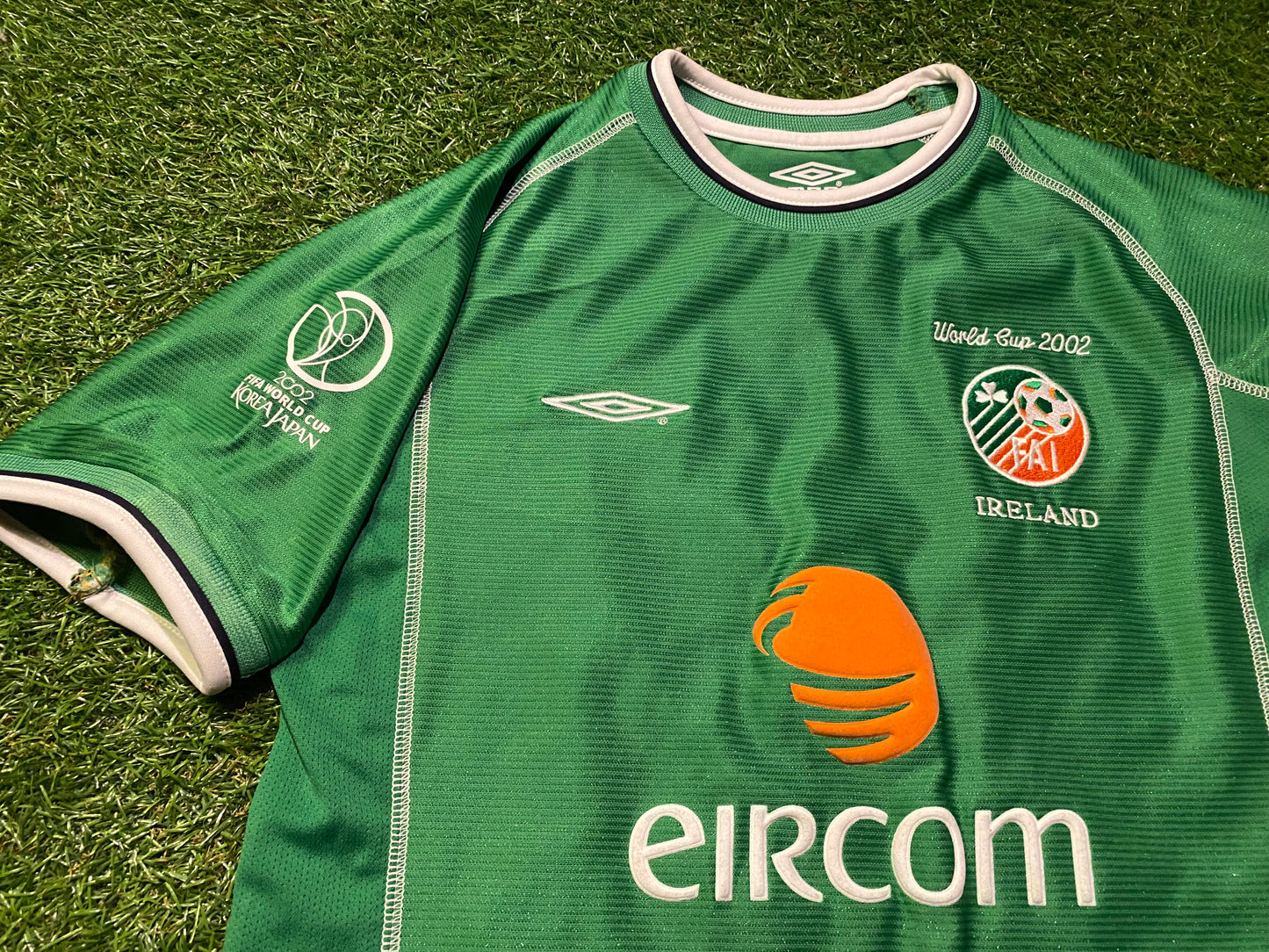 Republic of Ireland Eire Football Medium Boys 9-10 Year Old World Cup 2002 Home Jersey