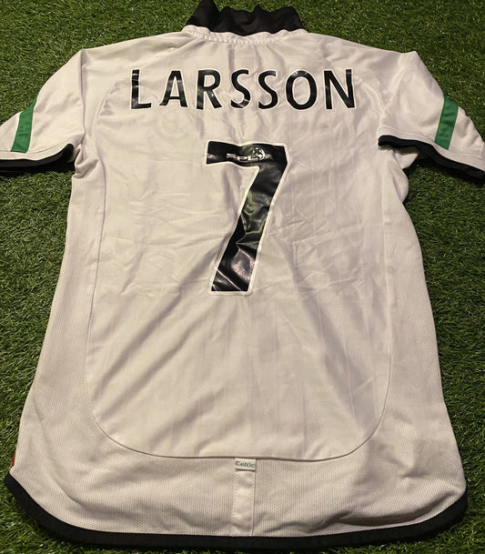 Celtic FC Scotland Football Large Boys 10-12 Year Old Rare Vintage Umbro Larsson no7 Jersey