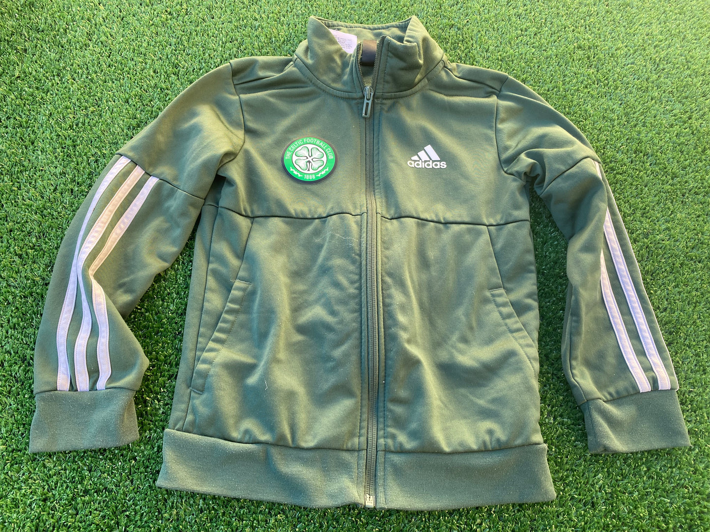 Celtic FC Scotland Football XS Boys 6-8 Year Old Adidas Full Zip Up Single Layered Jacket