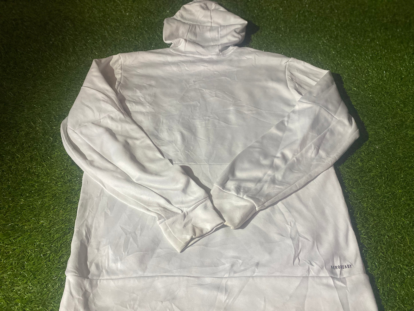 Adidas Made Medium Mans White Lighter Loose Fit Hoody Hooded Top