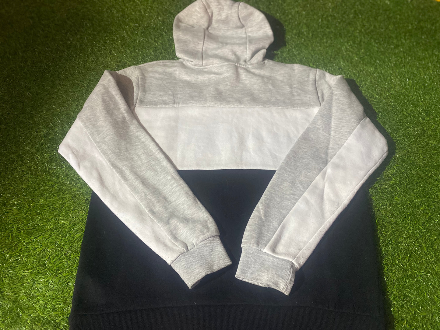 Fila Made Medium Mans White Black Grey Loose Fit Hoody Hooded Top