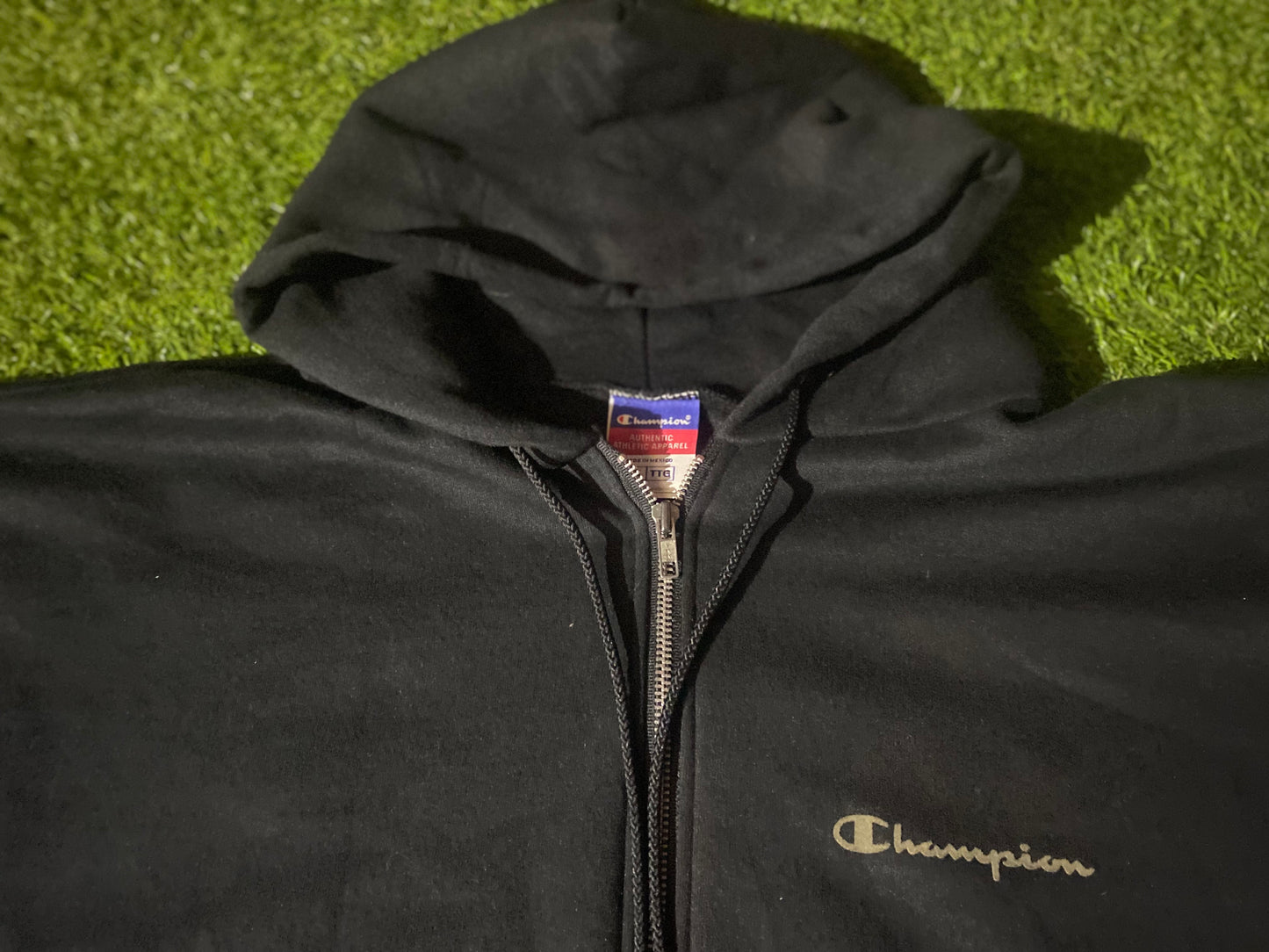 USA Champion Made Big XXL 2XL Mans Loose Fit Full Zip Up Hooded Hoody Top