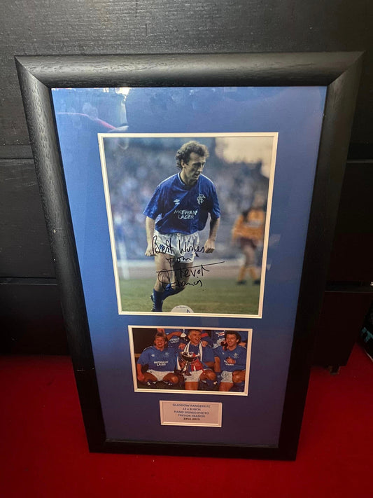 Glasgow Rangers FC Hand signed Trevor Francis 12 x 8 inch photo Montage Framed