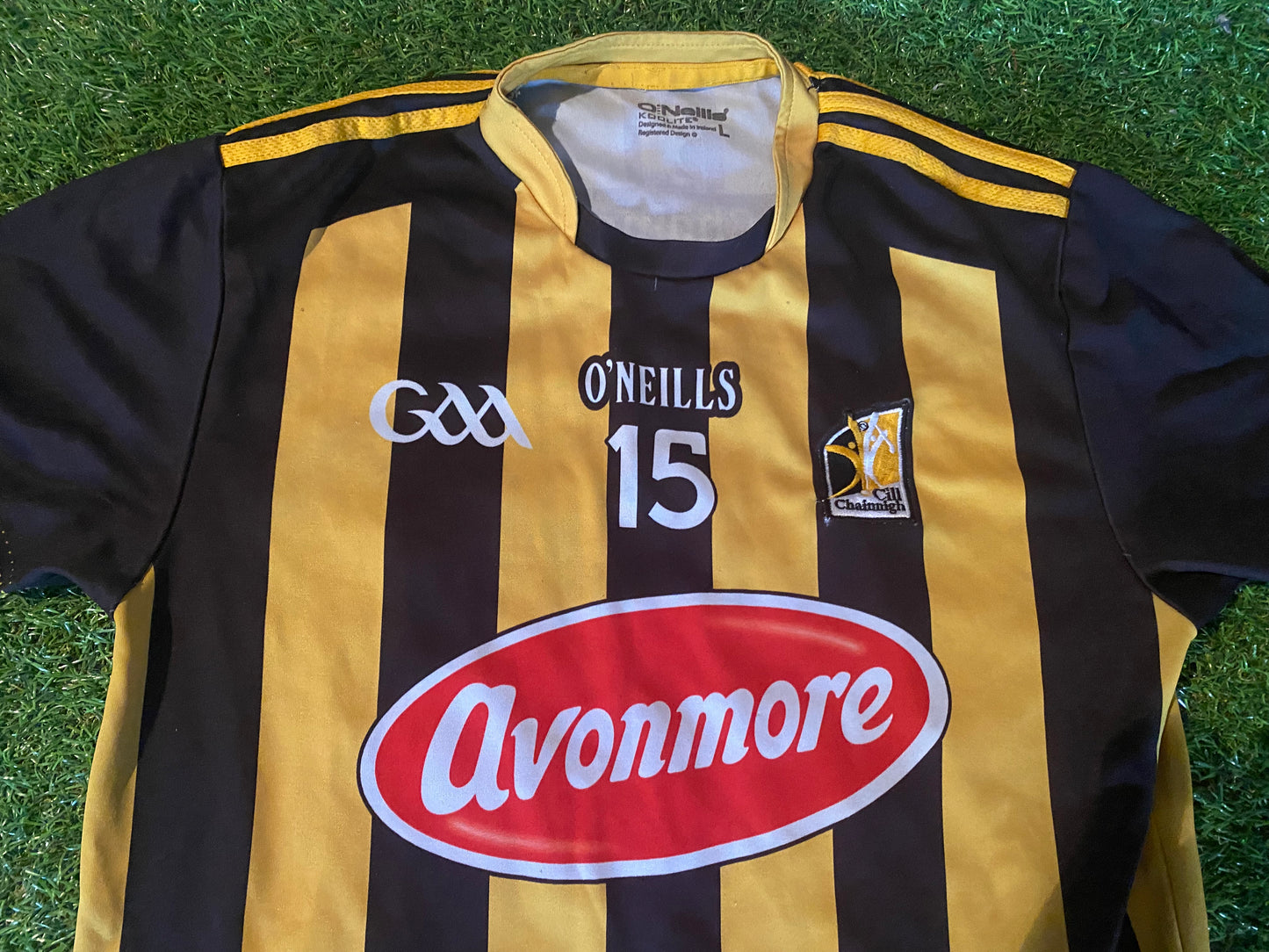 Co Kilkenny Ireland Eire GAA Gaelic Football Hurling Large Mans Tight Fit Match Worn no15 Jersey