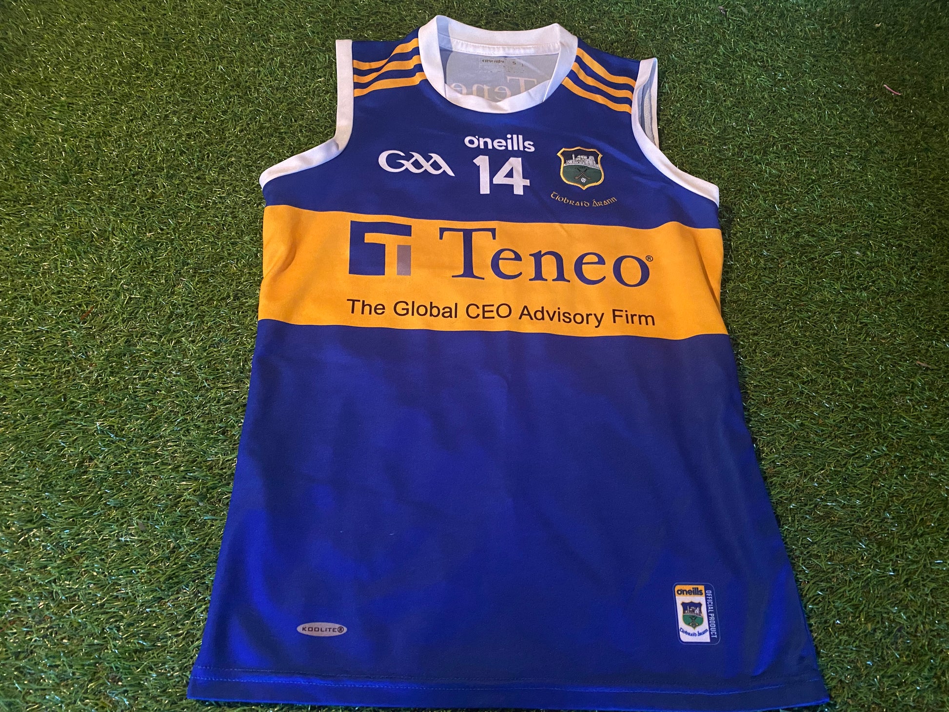 Co Tipperary Ireland GAA Gaelic Football Hurling Small Mans no14 Match Worn Jersey