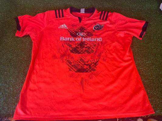 Munster Eire Irish Rugby Union Football 3XL-4XL Mans Adidas Made Home Jersey