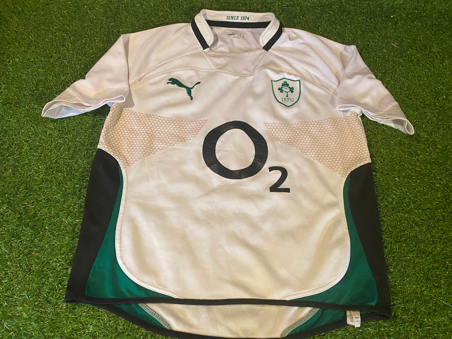 Ireland IRFU Eire Irish Rugby Union XL Extra Large Mans Puma Made Away Jersey