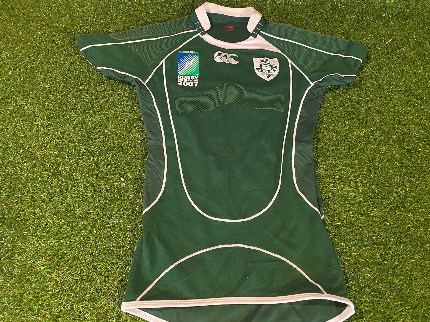 Ireland Eire Irish Rugby Union Small Mans Tight Fit Player Issued 2007 World Cup Jersey