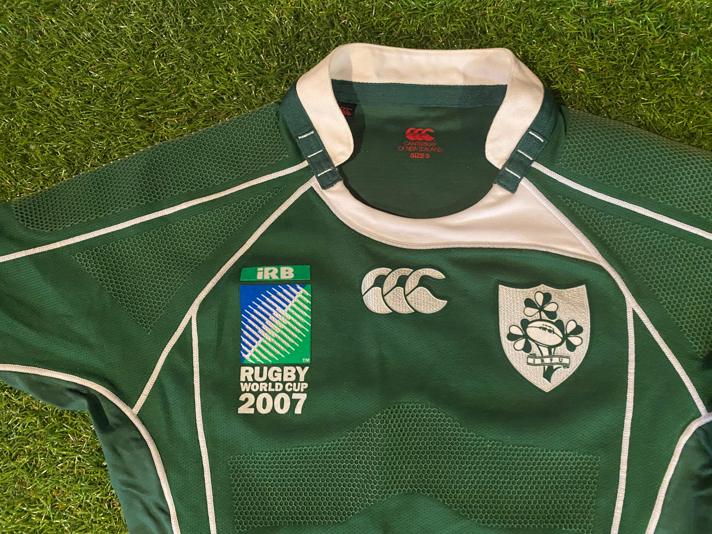 Ireland Eire Irish Rugby Union Small Mans Tight Fit Player Issued 2007 World Cup Jersey