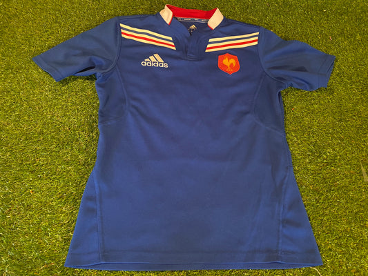 France French FFR Rugby Union Small Mans Adidas Made Home Jersey