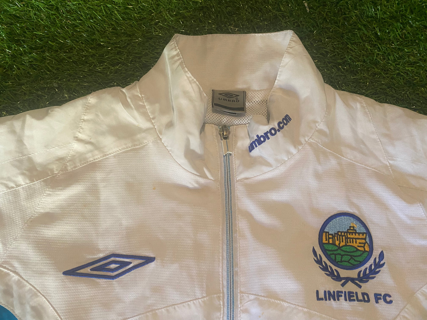 Linfield FC Northern Ireland Soccer Football Small Mans Lined Zip Up Tracksuit Jacket