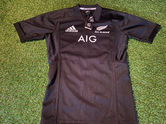 New Zealand All Blacks Rugby Union Football Small Mans New BNWT Adidas Home Jersey