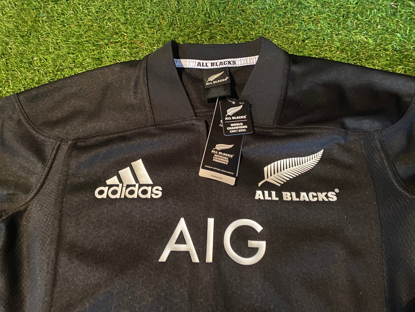 New Zealand All Blacks Rugby Union Football Small Mans New BNWT Adidas Home Jersey