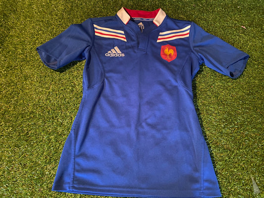 France French FFR Rugby Union Medium Mans Adidas Made Home Jersey