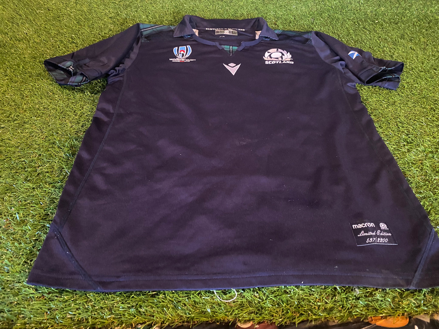 Scotland Scottish Rugby Union Large Mans World Cup 2019 in Japan Macron made jersey