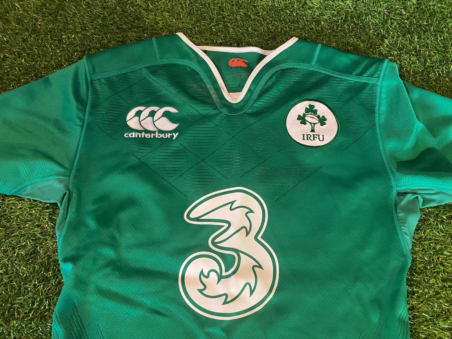 Ireland Eire Irish Rugby Union Large Mans Tight Fit Player Issued CCC Made Home Jersey