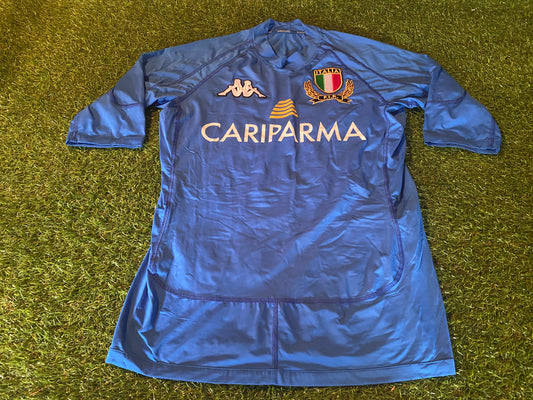 Italy Italia Italian Rugby Union Rare Medium Mans Tight Fit Stretch Kappa Home Jersey