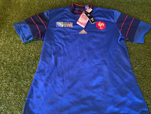 France French Rugby Union XL Extra Large Mans World Cup 2015 NEW Adidas Home Jersey