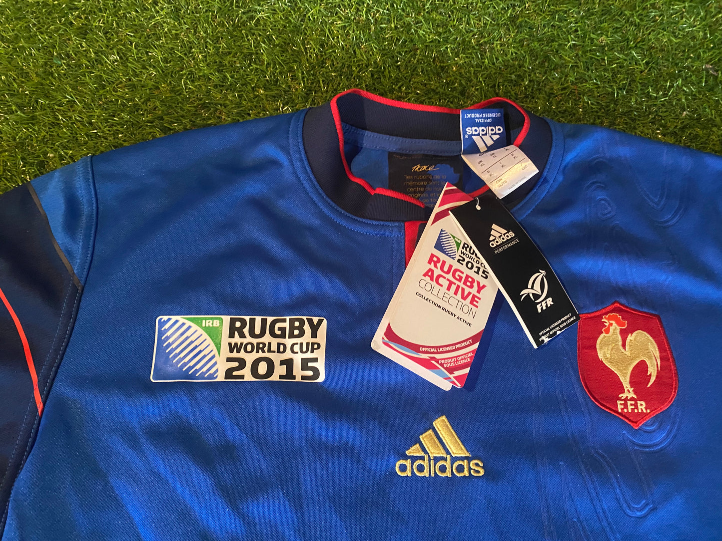 France French Rugby Union XL Extra Large Mans World Cup 2015 NEW Adidas Home Jersey