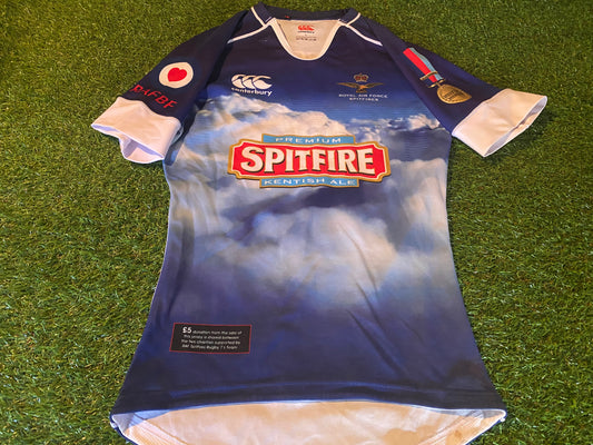 RAF Royal Air Force Rugby Union 7's Large Mans Tight Fit Stretch CCC Made Spitfire Jersey