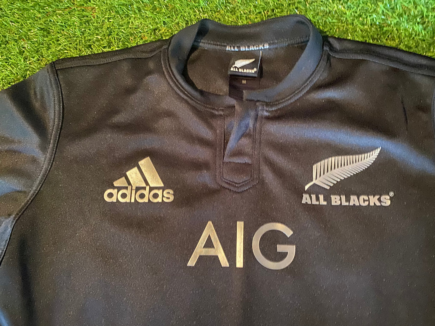 New Zealand All Blacks Rugby Union Football Medium Mans Adidas Made Home Jersey